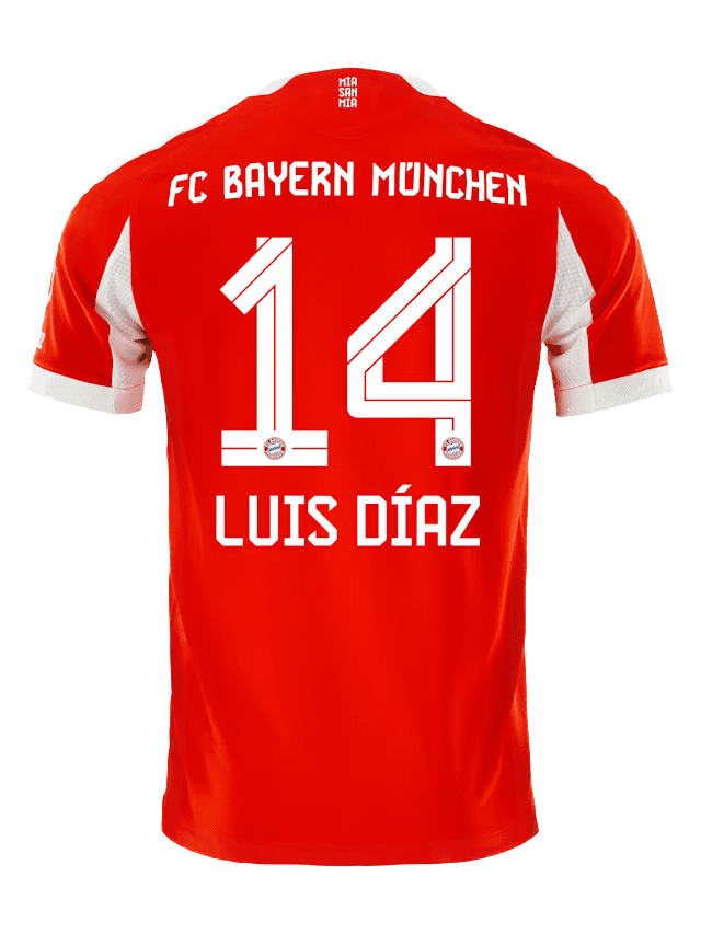 Bayern Munich 2025/26 LUIS DIAZ 14 Home Player Jersey